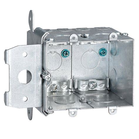 old work metal switch box 2 gang|double gang shallow box.